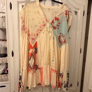 Free People Floral Patchwork Mini Dress